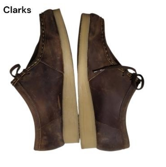 Clarks Wallabee Padmora Padmore Brown Leather Bees wax Oxford Loafer Women 7.5 - Picture 3 of 10